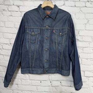 Vintage‎ Levi's Denim Trucker Jacket Size L MADE IN USA 70529-6025 Cotton 2001